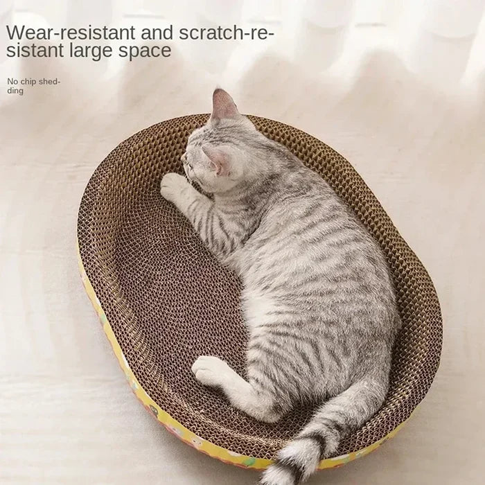 2-in-1 Oval Cat Scratcher & Bed