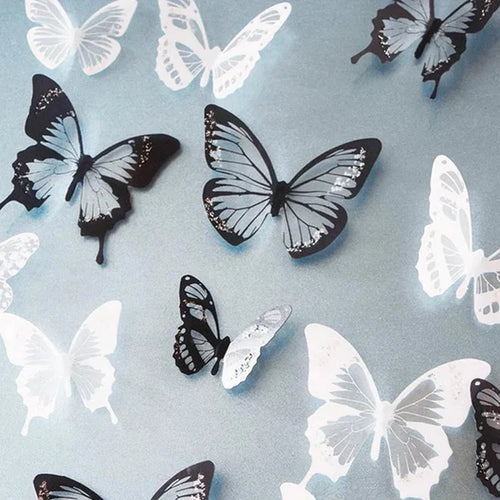 3D Butterfly Wall Stickers – 18-Piece Peel & Stick Decals | Rainbow Monarch or Crystal Transparent Wings | Bedroom, Nursery, Garden & Wedding Decor