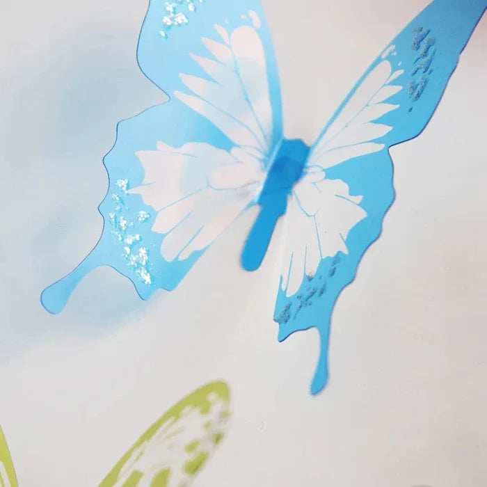 3D Butterfly Wall Stickers – 18-Piece Peel & Stick Decals | Rainbow Monarch or Crystal Transparent Wings | Bedroom, Nursery, Garden & Wedding Decor
