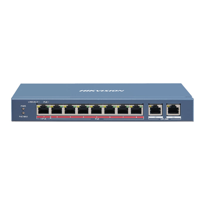 Buy 8 Port PoE+ 100mbps Long-Range Unmanaged Switch with 2 Uplink Ports online UK