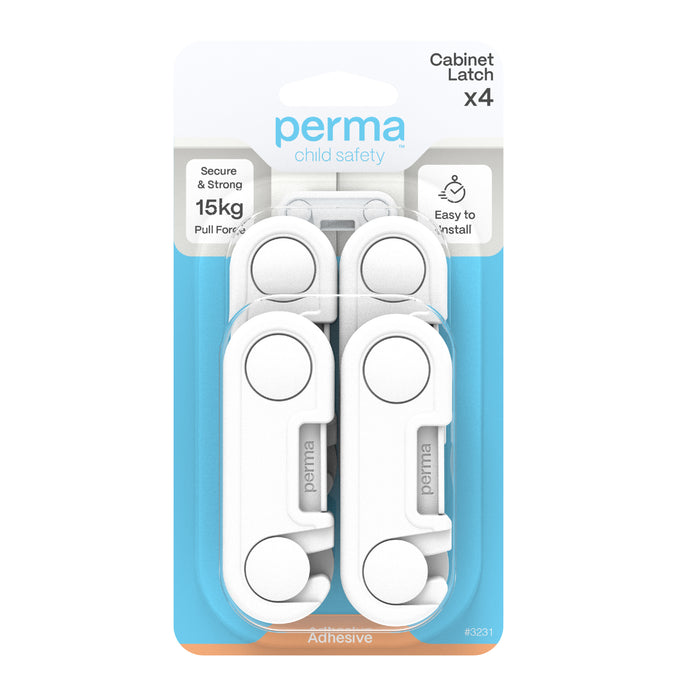 Adhesive Cabinet Latches | White