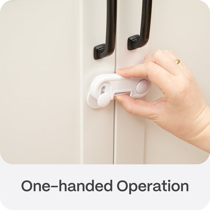 Adhesive Cabinet Latches | White