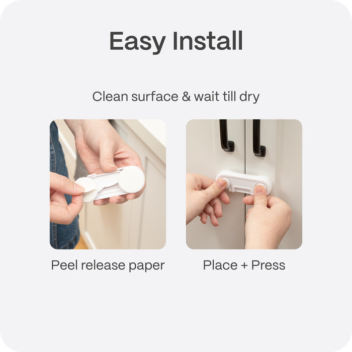 Adhesive Cabinet Latches | White