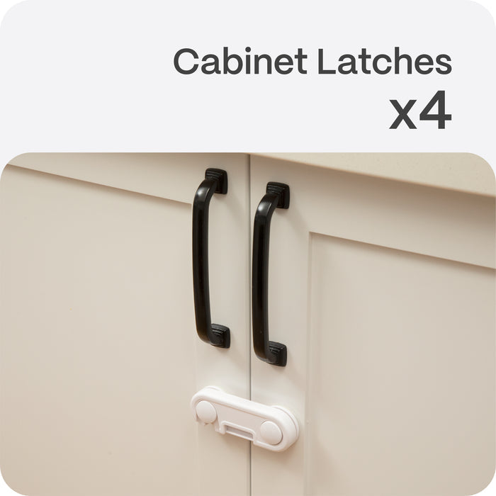 Adhesive Cabinet Latches | White