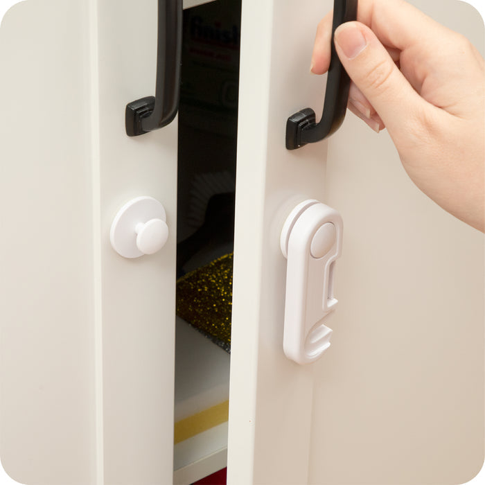 Adhesive Cabinet Latches | White