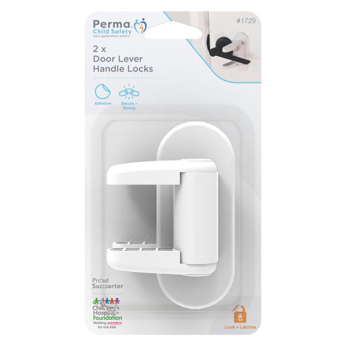 Adhesive Door Lever Handle Lock - 2 Pack - Perma Child Safety
