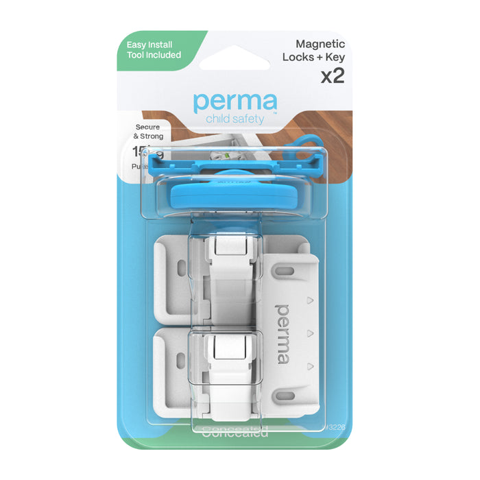 Adhesive Magnetic Cabinet & Drawer Locks With Key