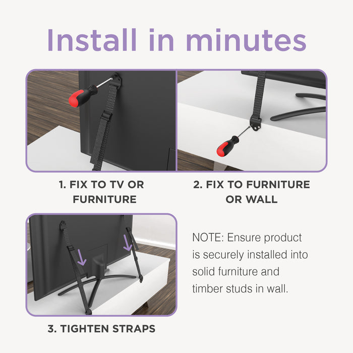 Adjustable Furniture & TV Anchors | Metal Frame