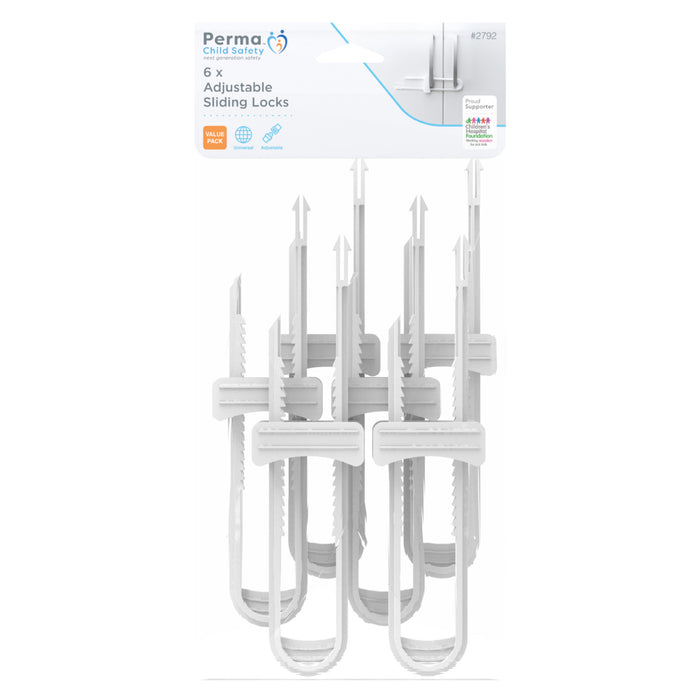 Adjustable Sliding Locks - 6 Pack - Perma Child Safety