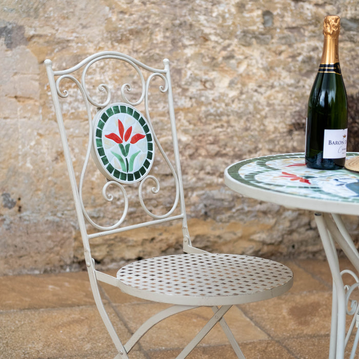 Buy Ascalon Floral Mosaic Bistro Set 3 Piece - 'Cream' online UK