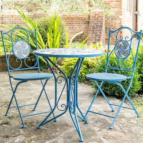 Buy Ascalon Mosaic Bistro Set 3 Piece - Blue online UK