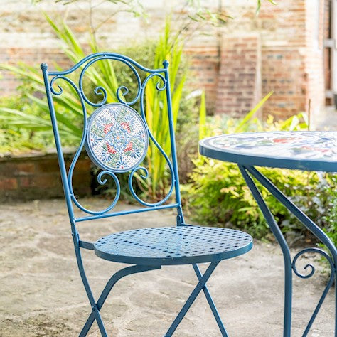 Buy Ascalon Mosaic Bistro Set 3 Piece - Blue online UK