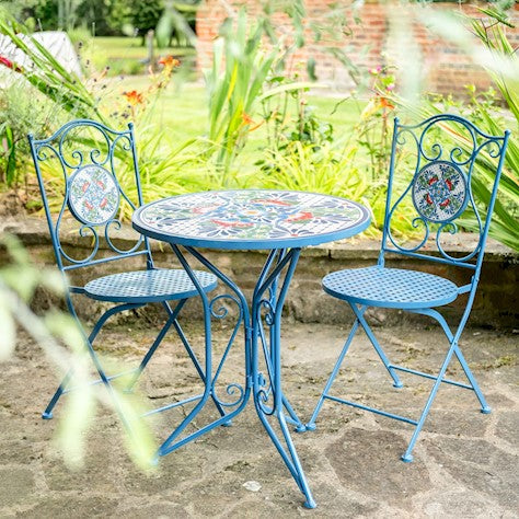 Buy Ascalon Mosaic Bistro Set 3 Piece - Blue online UK