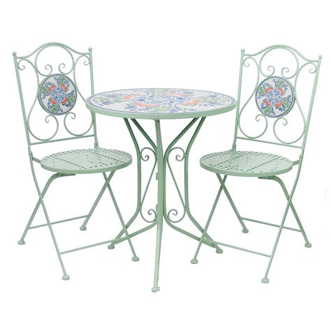 Buy Ascalon Mosaic Bistro Set 3 Piece - Green online UK