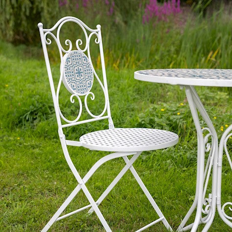 Buy Ascalon Mosaic Bistro Set 3 Piece - White online UK