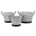 Buy Ascalon Ribbed Planters 3 Set - 'Antique Galvanised' online UK