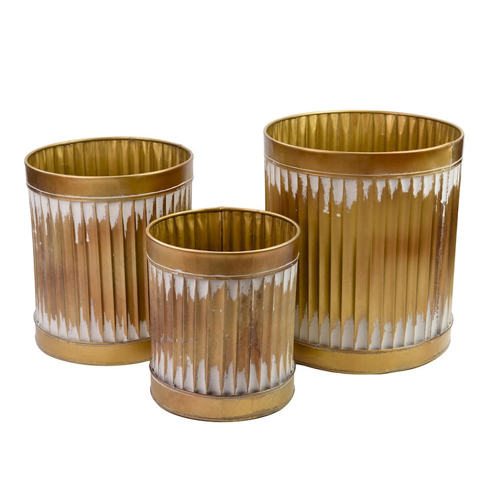 Buy Ascalon Small Dolly Planters 3 Set - 'Gold' online UK