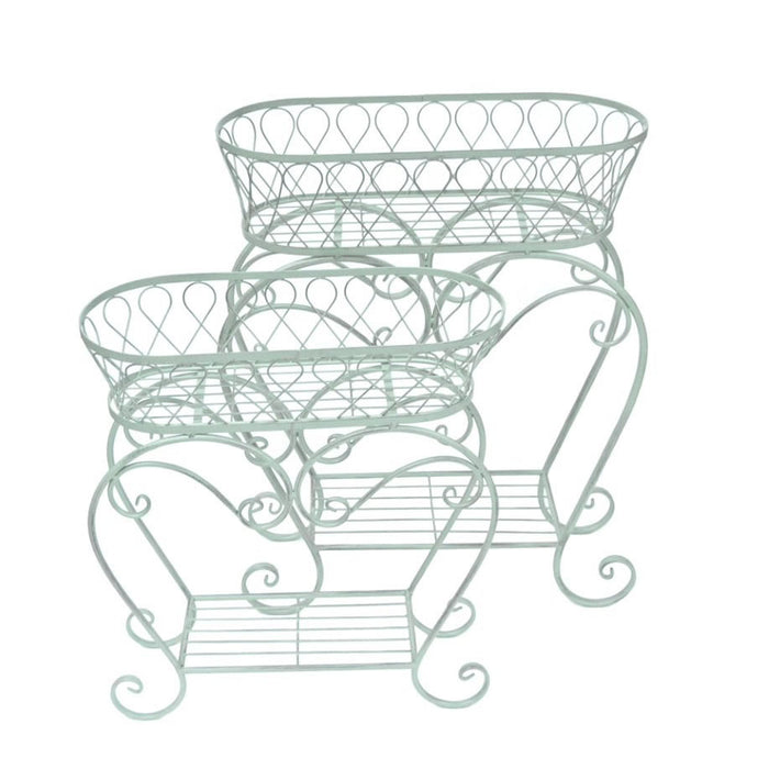 Buy Ascalon Wire Planters with Stand - 'Green' online UK
