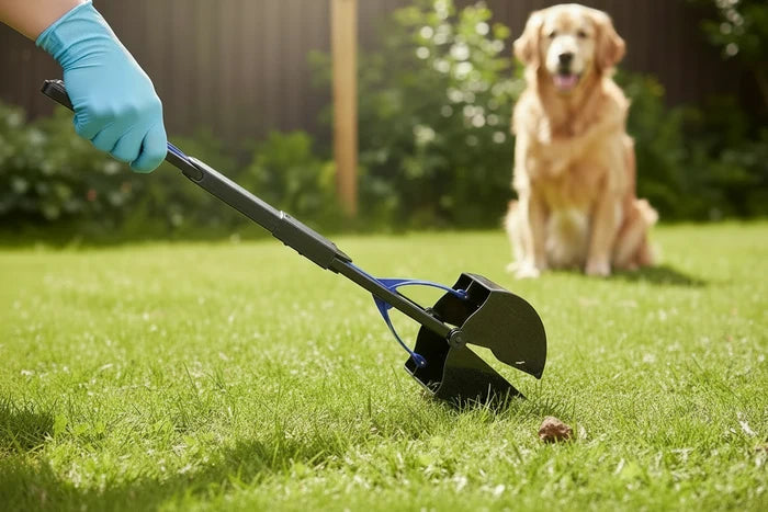 Back-Saving Pooper Scooper | Long Handle & Easy-Grip Jaw