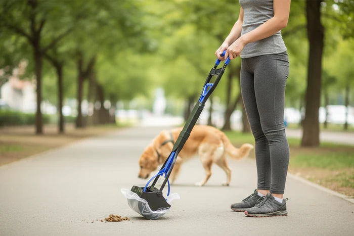 Back-Saving Pooper Scooper | Long Handle & Easy-Grip Jaw