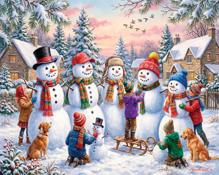 Building Snowmen (2257pz) - 500 Piece Jigsaw Puzzle