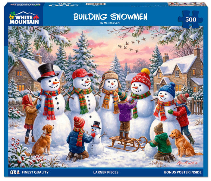 Building Snowmen (2257pz) - 500 Piece Jigsaw Puzzle