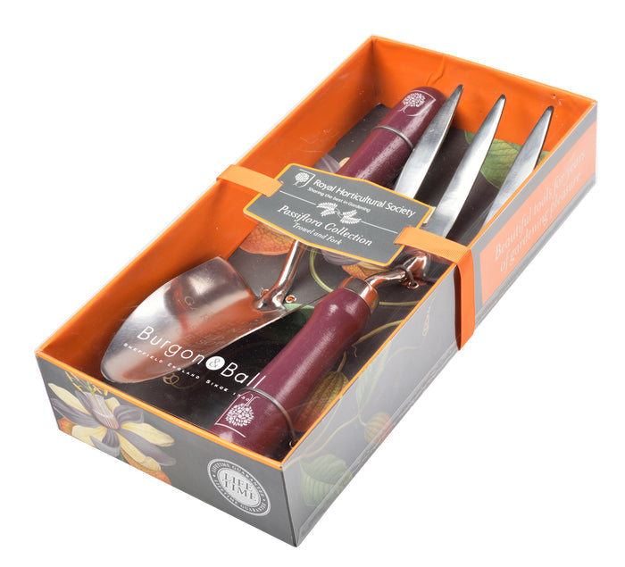 Buy Burgon & Ball RHS Passiflora Trowel and Fork Set online UK