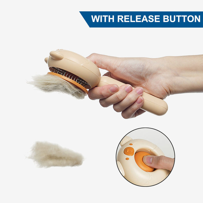 Cat Brush with Release Button for Short or Long Haired Cats Dogs Rabbits