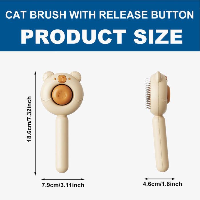 Cat Brush with Release Button for Short or Long Haired Cats Dogs Rabbits