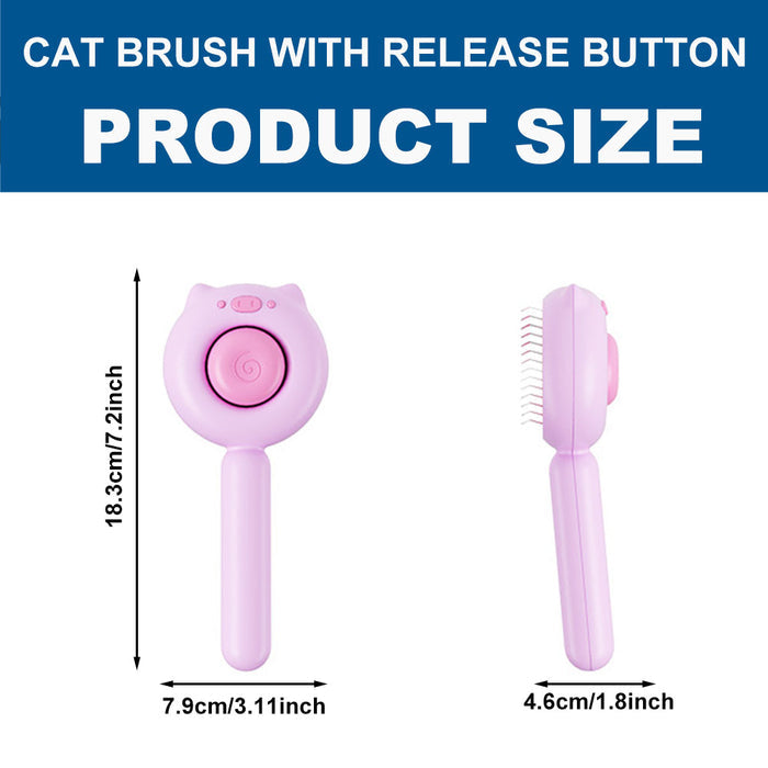 Cat Brush with Release Button for Short or Long Haired Cats Dogs Rabbits