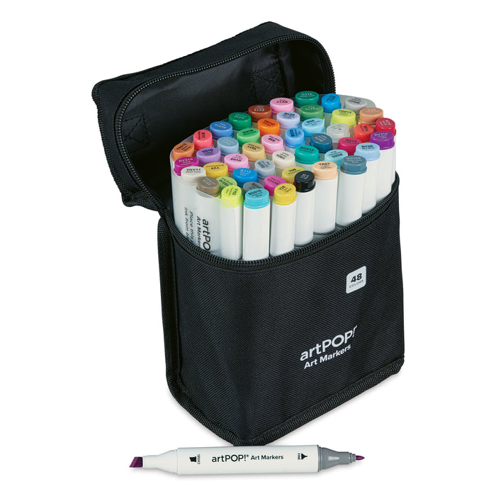 artPOP! Chisel and Fine Dual Tip Alcohol Art Marker Set - Set of 49, Assorted, marker out of packaging