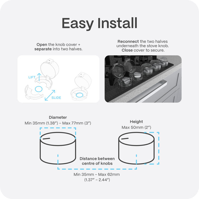 Clip-on Stove & Oven Knob Covers