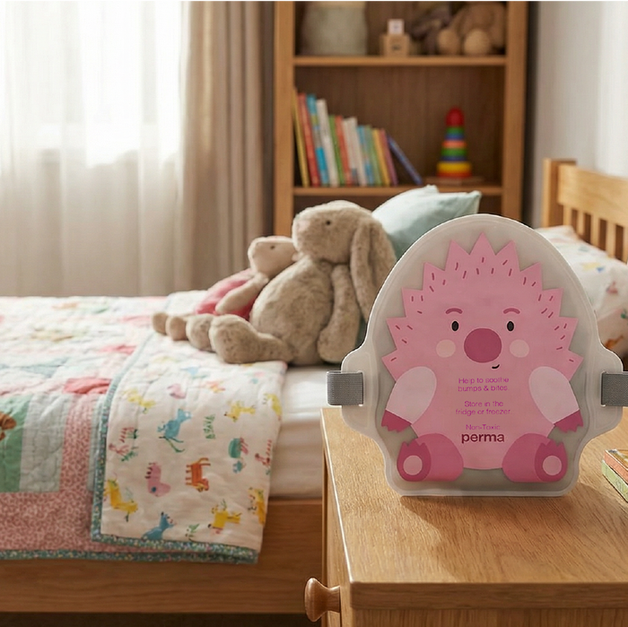 COLD PACK FOR KIDS ON BEDSIDE TABLE