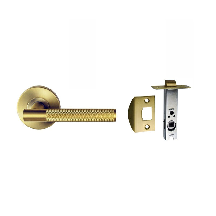 Domici Satin Brass Knurled Range By Nidus - Entry - Point - MDOMKPAS - SB - Nidus