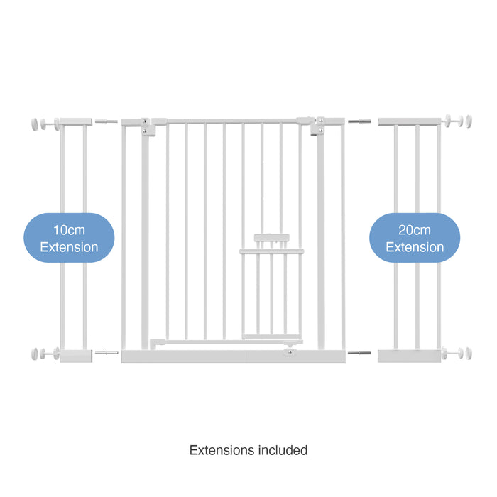 Easy Fit Pet Gate | Extra Wide | 1.12 m W x 0.76m H - White - Perma Child Safety