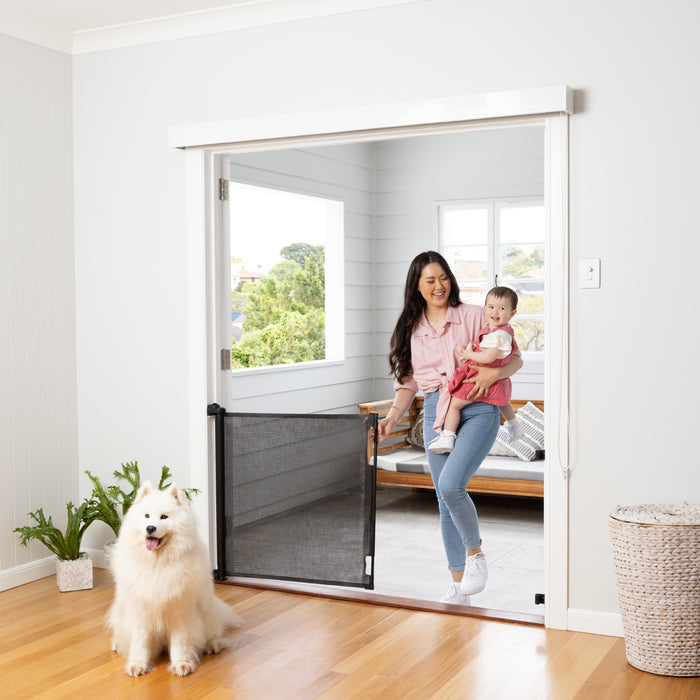 Easy Fit Retractable Baby Gate | 1.8m W x 0.84m H - Black - Perma Child Safety
