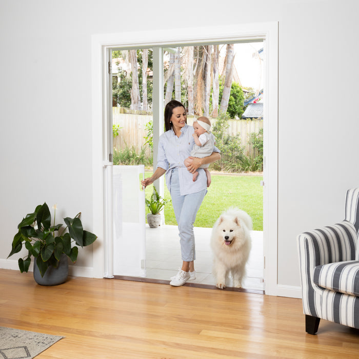 Easy Fit Retractable Baby Gate | Extra Tall | 1.8m W x 1m H - White - Perma Child Safety