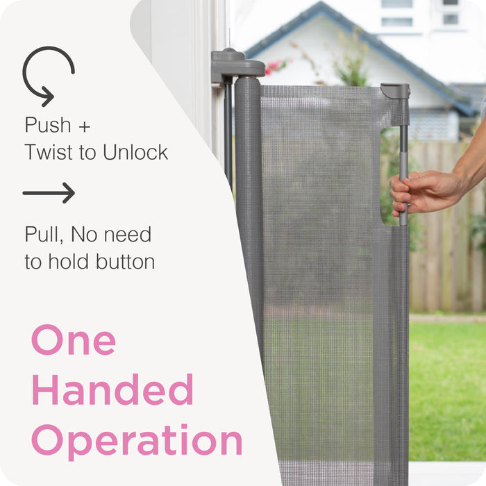 Easy Fit Retractable Baby Gate | Extra Tall | 33-180 cm W