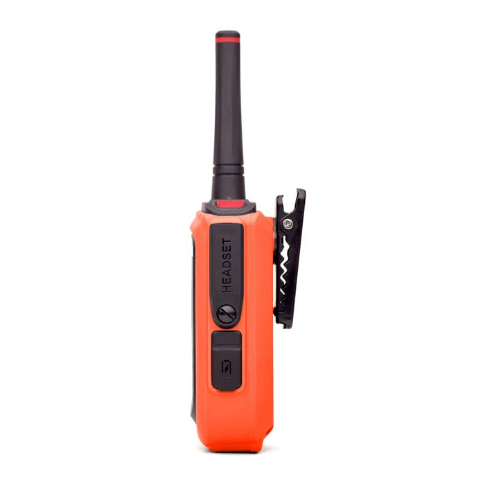 Rocky Talkie 5 Watt Expedition Radio in Hi-Vis Orange, side view