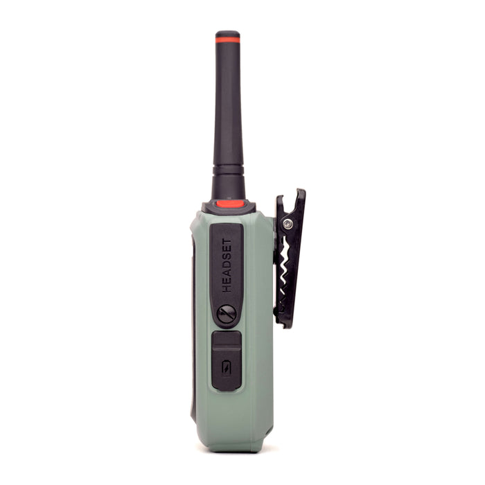 Rocky Talkie 5 Watt Expedition Radio in Sage Green, side view