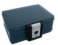 First Alert Fireproof and Waterproof Security Safe, .17 CU FT, 30 Minute Fire rating @ 1550, Fire Proof UL Rated Fire Chest.  Features single latch design with push button and key lock. Model 2013F