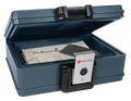 First Alert Fireproof and Waterproof Secutiry Safe, .19 CU FT, 30 Minute Fire Rating @ 1550, . Fire Proof UL Rated Fire Chest. Features single latch design with push button and key lock. Model 2017F