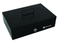 First Alert Locking Cash Security Box, made from 18 gauge powder coated steel. Comes with Removable 7 compartment cash tray and 4 spring loaded money clips.  Model 3026F