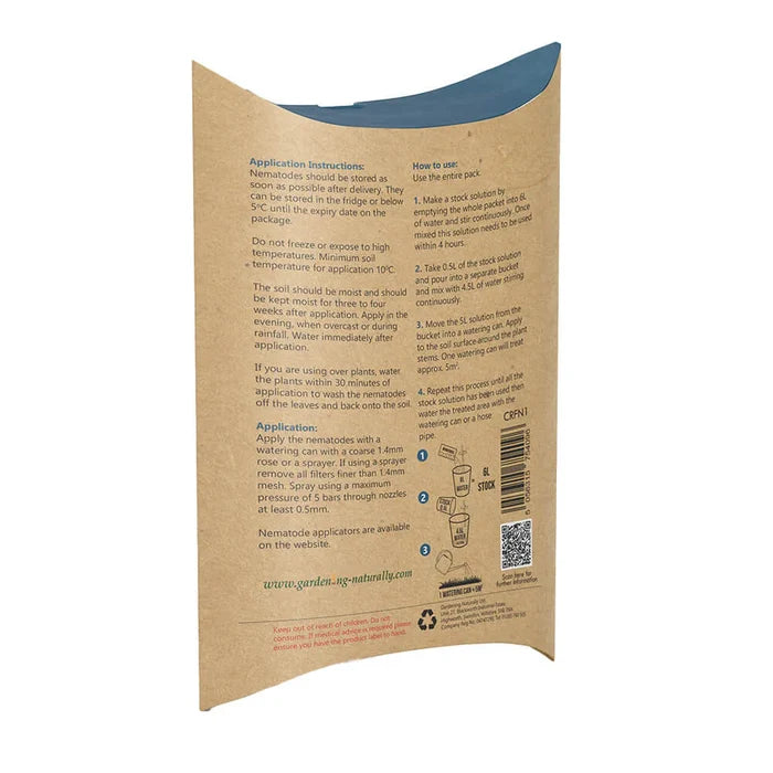 Gardening Naturally Carrot Root Fly Nematodes packet instructions