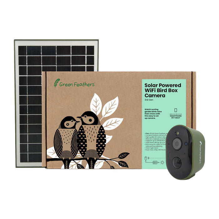 Buy Green Feathers Solar Bird Box Camera 3rd Gen HD with WiFi connection online UK
