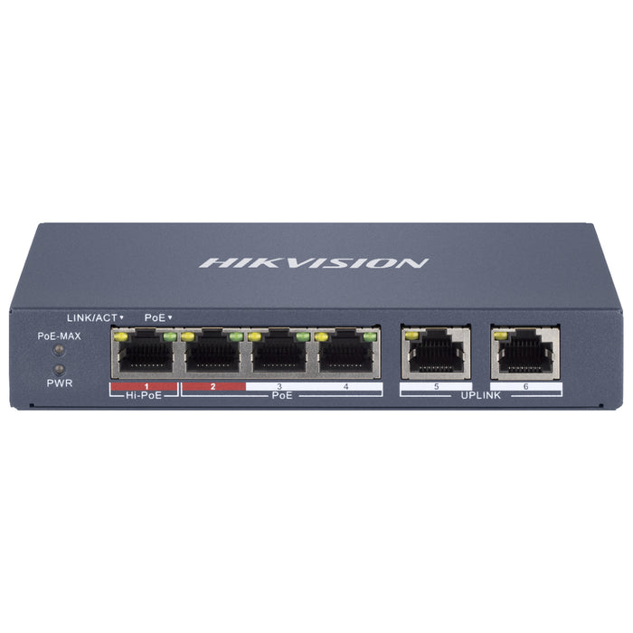 Buy Hikvision 4-Ports Fast 100Mbps Smart Managed PoE Switch online UK