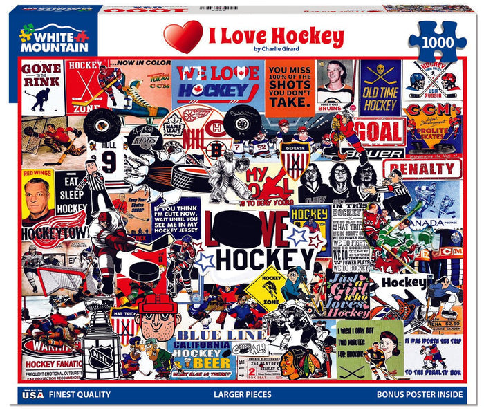 I Love Hockey (1770pz) - 1000 Piece Jigsaw Puzzle