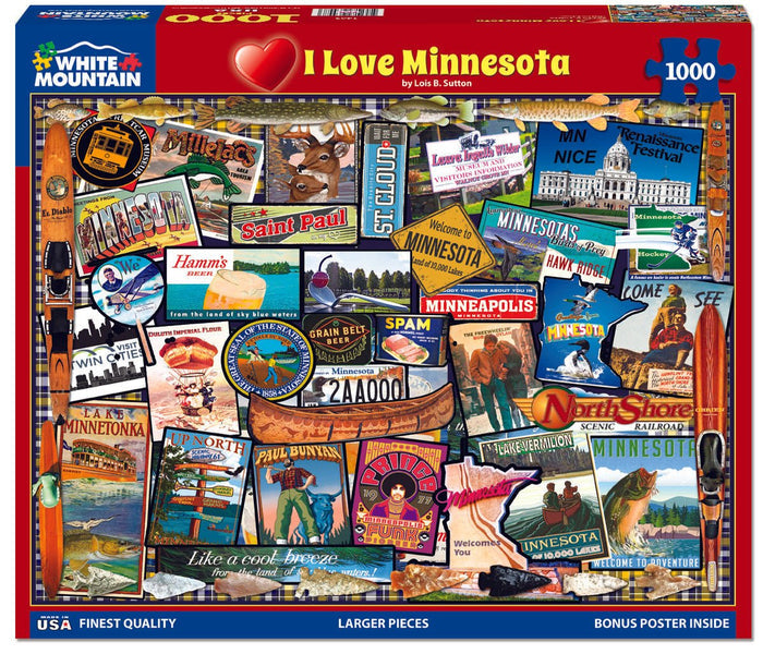 I Love Minnesota (1469pz) - 1000 Piece Jigsaw Puzzle