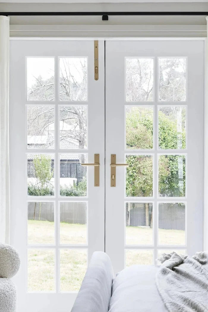 IVER Helsinki Solid Brass Rectangular Backplate Door Handle – Multiple Finishes Available - Entry - Point - 16396KPASS60 - Iver