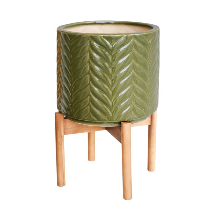 Ivyline Aspen Flower Planter Olive